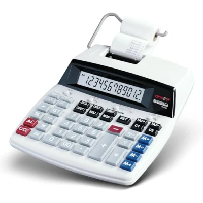 Afbeelding van GENIE D69 PLUS Bureaurekenmachine met printer werkt op het lichtnet Wit Aantal displayposities: 12