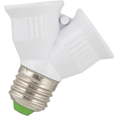 Afbeelding van Bailey verloopfitting enkel naar dubbel E27 wit