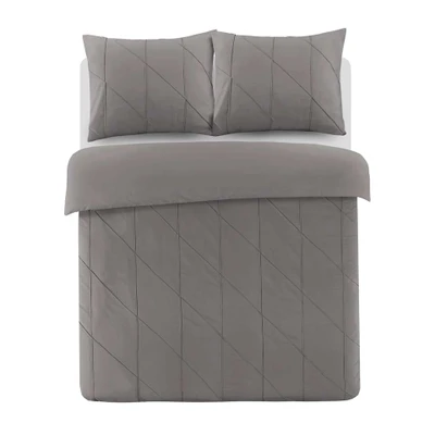 Afbeelding van Dekbedovertrek Papillon Canberra Grijs Percal 240 x 200 / 220 cm Lits Jumeaux