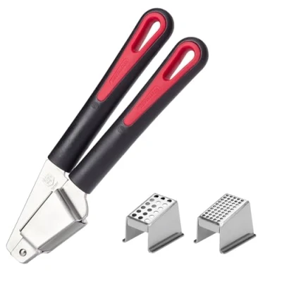Afbeelding van Westmark knoflookpers, incl; twee persinzetten: fijn + grof, kunststof/roestvrij staal, Gallant Plus, zwart/rood/zilver, 29392270