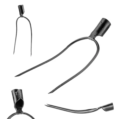 Afbeelding van KADAX Steenvork zonder steel, aardappelvork van staal, raapvork, draadvork, aardappelvork, spatvork, mestvork, hooivork, grafvork (zwart 2 tanden)