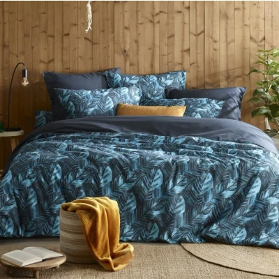 Afbeelding van Dekbedovertrek De Witte Lietaer Musa Midnight Blue Percal 140 x 200 / 220 cm 1 Persoons