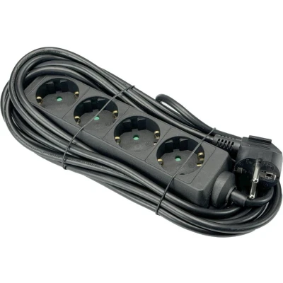 Afbeelding van TCD RA 4 voudig 3 meter snoer zwart