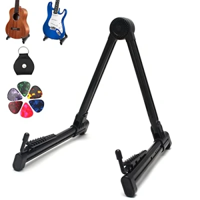 Afbeelding van NAEBRO Gitaarstandaard, universele gitaarstandaard voor akoestische gitaar, elektrische bas, ukelele, opvouwbare en draagbare klassieke gitaar