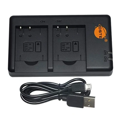 Afbeelding van DSTE Snel opladen USB dubbele batterijlader compatibel met Sony NP BN1, Cyber Shot DSC QX10, QX100, T99, T110, TF1, TX5, TX7, TX9, TX10, TX20, TX30