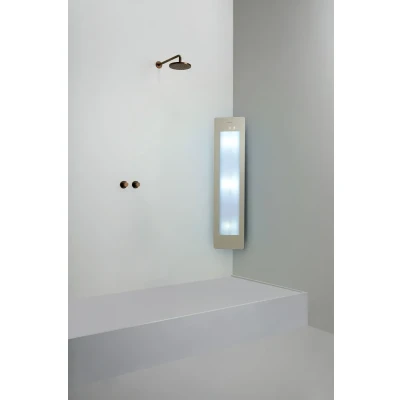 Afbeelding van Sunshower Round Plus Medium Sand White infraroodlamp en UV 33x140x10cm