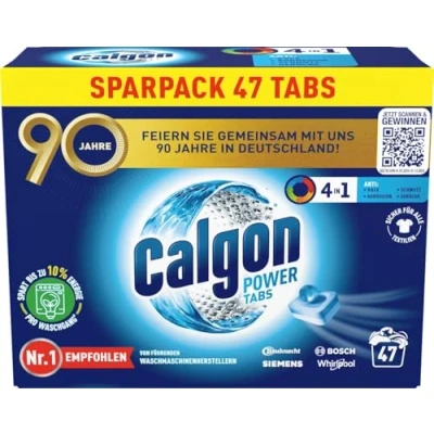 Afbeelding van Calgon 4 in 1 Power tabs waterontharder tegen kalkaanslag, vuil en corrosie de wasmachine voorkomt onaangename geurtjes x 47