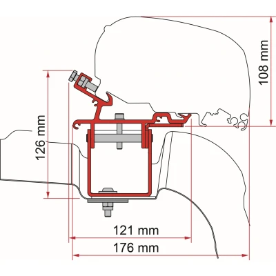 Afbeelding van Fiamma F80 VW Crafter L3H3 Vanaf 2017 Zonder Roof Rail Adapter Kit Kleurloos Luifels Accessoires