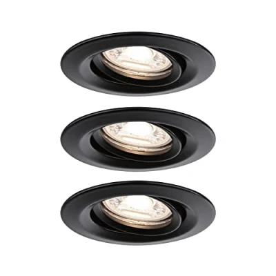 Afbeelding van Paulmann 92970 Nova Mini Plus LED inbouwlamp Coin rond zwenkbaar 1x4,2W EasyDim dimbaar zwart mat aluminium warmwit 2700K, 42 W