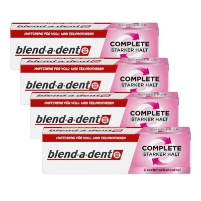 Afbeelding van 4x Blend a dent Complete hechtcrème neutraal voor volledige en gedeeltelijke prothesen, 47 g