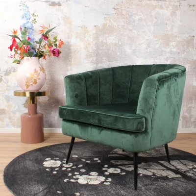Afbeelding van DS4U Norah fauteuil Velvet donkergroen