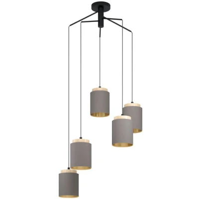 Afbeelding van EGLO hanglamp Albariza cluster zwart/bruin/taupe