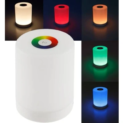 Afbeelding van ChiliTec Led tafellamp, bedlampje, touch met accu, dimbare tafellamp aanraakschakelaar, RGB licht, kleuren instelbaar, USB oplaadbaar