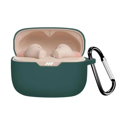 Afbeelding van GIOPUEY Cilicone hoes compatibel met JBL Tune 235NC, ultradunne zachte hoes, slim fit, anti val, niet gemakkelijk vuil ArmyGreen