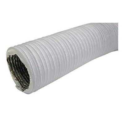 Afbeelding van Ø 100 mm, 3 m aluminium/PVC ventilatieslang, witte flexibele slang, afvoerslang voor droger, airconditioning, afzuigkap, buis, aluminium slang