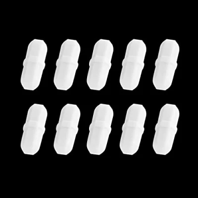 Afbeelding van SWANSOFT 10 magnetische roerstaafjes, witte laboratoriummagneetroerstaafjes, PTFE roerstaafjes (7 x 20 mm)