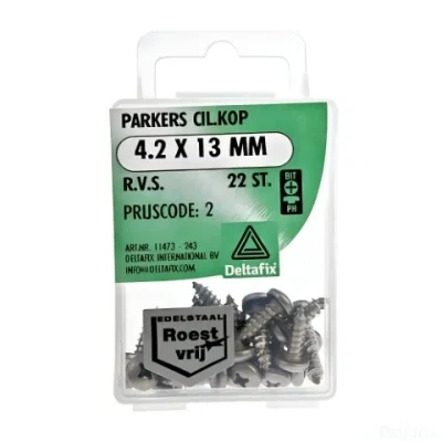 Afbeelding van Spaanplaatschroeven Cilnderkop Pozidriv RVS 4.2x13mm
