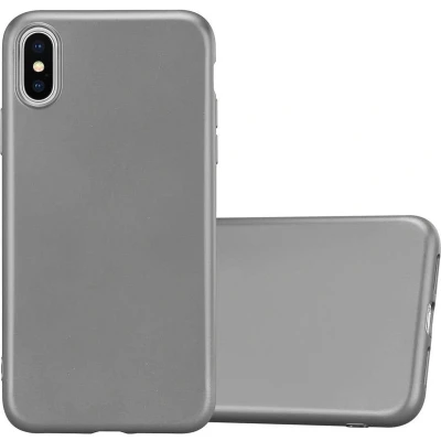 Afbeelding van Cadorabo Hoesje geschikt voor Apple iPhone XS MAX in METALLIC GRIJS Beschermhoes gemaakt van flexibel TPU silicone Case Cover