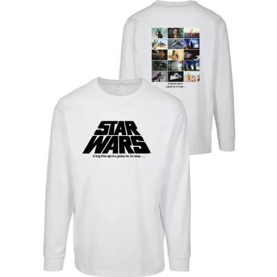 Afbeelding van Merchcode STAR WARS Photo Collage Longsleeve Tshirt print, Heren, Maat: Small, White