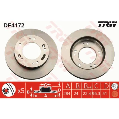 Afbeelding van Trw Remschijf DF4172