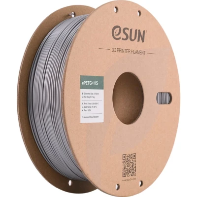 Afbeelding van eSUN PETG Filament 1.75mm, PETG+HS Hoge Snelheid 3D Printer Filament, Dimensionale Nauwkeurigheid +/ 0.03mm, 1KG Spoel (2.2 LBS) voor Printers (Effen Zilver, 1KG)