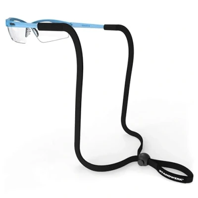 Afbeelding van STANDWERK® Basic+ Brillenkoord, perfect verstelbare sportbrilband, brillenhouder geschikt voor sport en vrije tijd, betrouwbaar waterdicht, zwart, Standard schwarz