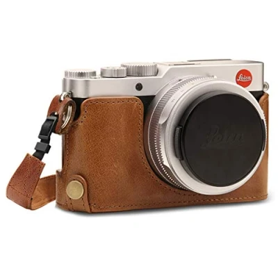Afbeelding van MegaGear MG1604 Leica D Lux 7 Ever Ready echt lederen camera halve tas met draagriem bruin