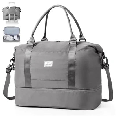Afbeelding van TANTOMI reistas, handbagage, sporttas voor dames, 46 x 23 32 cm, tas, weekendtas, waterdichte duffle bag, trainingstas, ziekentas, geschikt geboorte, vakantie, camping, 1 3