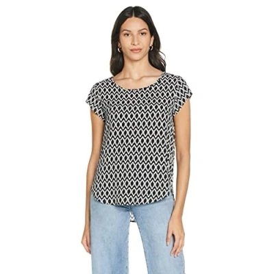 Afbeelding van ONLY Onlvic Ss Aop Top Noos Ptm dames,Zilver/Zwart,36