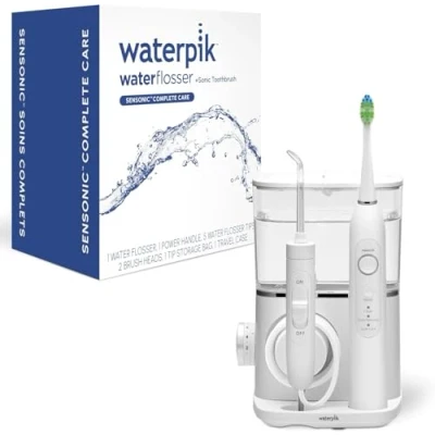 Afbeelding van Waterpik Sensonic Complete Care Waterflosser en Oplaadbare Elektrische Tandenborstel Combinatieset, CC 04, Wit, Verpakking Kan Variëren
