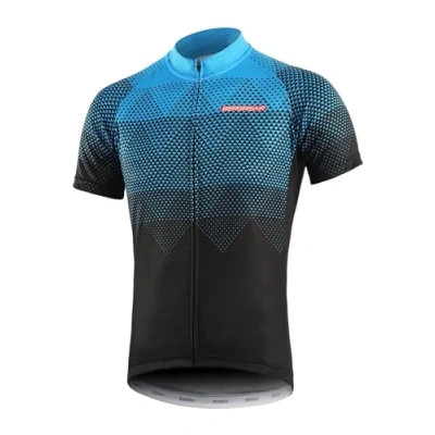 Afbeelding van BERGRISAR Heren Fietsshirts Korte Mouwen Fietsen Jersey Lichtgewicht Ademende,8006 blauw,M
