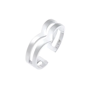 Afbeelding van Elli Basic Trend Ring, Dames, Maat: 54, Silber