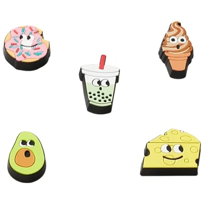 Afbeelding van Jibbitz Lichtgevende Voedselvrienden 5 Pak Crocs Pvc Multi