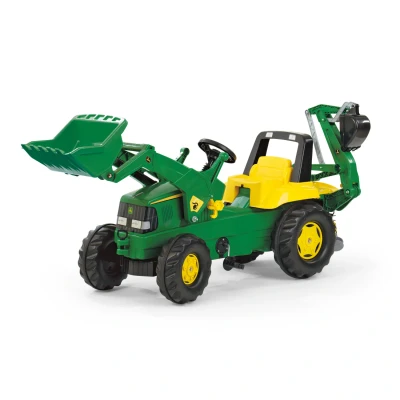 Afbeelding van Rolly Toys Junior John Deere Traptractor met Frontlader en Graafmachine
