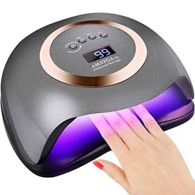 Afbeelding van AMAYGA UV lamp, nageldroger, 168 W, professionele droger met automatische sensor, 4 timers 10/30/60/99S, lcd display voor alle gels