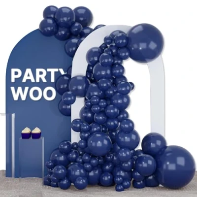 Afbeelding van PartyWoo Ballonnen Blauwe, 102 Stuks Donkerblauwe Ballonslinger Set van Verschillende Maten met 18 Inch, 12 10 5 voor Verjaardagsdecoratie, Feestdecoratie, Blauwe Y73