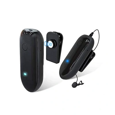 Afbeelding van LESNGO 318C draadloze Lavaliermicrofoon, 20 UHF kanaals reversmicrofoon XLR Lav microfoon compatibel met iPhone Smartphone Cameramicrofoon voor streaming YouTube interviewvlog (zwart)
