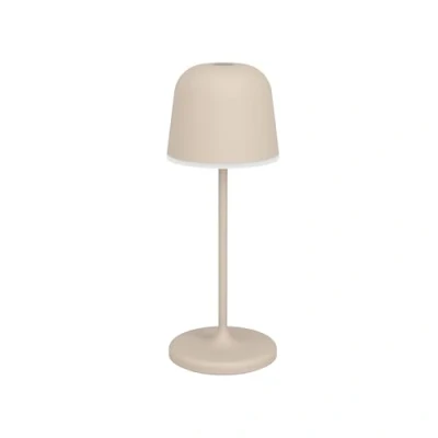 Afbeelding van EGLO Mannera S Tafellamp Priklamp Oplaadbaar (tot 28 uur licht) 20 cm Zandkleur/Beige/Wit Draadloos Dimbaar Binnen en Buiten
