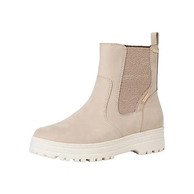 Afbeelding van Tamaris Comfort Enkellaarsjes met plateauzool, Dames, Maat: 37, Ivory Leer
