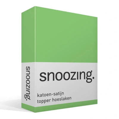 Afbeelding van Snoozing Katoen satijn Topper Hoeslaken Eenpersoons 100x200 cm Lime
