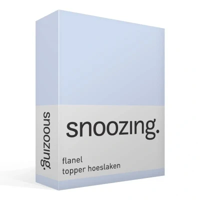 Afbeelding van Snoozing Flanel Hoeslaken Topper Lits jumeaux 200x210/220 cm Hemel