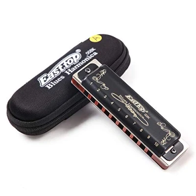 Afbeelding van Grehge onic Harmonica A Key Blues 10 Hole 20 Tone 008k with Black Case Instrument for Beginners, Adults, Professionals, Students and Children