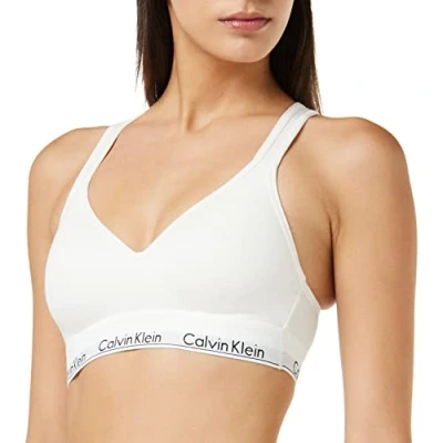 Afbeelding van Calvin Klein dames Modern Cotton bralette met push up en logoband in de kleur Wit, maat: L