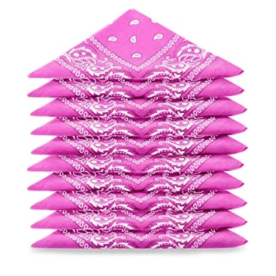 Afbeelding van BANDANA Stuks Roze Paisley Motief 100% Katoen Superieure Dikte 20 Exclusieve Kleuren