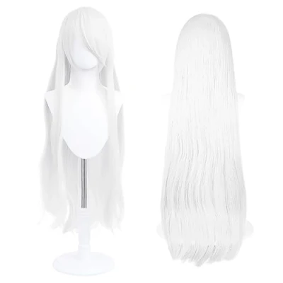 Afbeelding van 100 cm lange pruik, universele anime kostuum cosplay perfect voor feest, dagelijks gebruik, festivals en Halloween, geweldig tv, film, karakter (Wit)