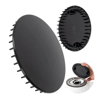 Afbeelding van Afdekking voor doucheafvoer, Ø 112 mm, compatibel met Viega Tempoplex afvoergarnituur bj. 2001 2006, vervangt model 6958.99, zwart ABS, douchebak twee schroeven afvoergat, deksel douche