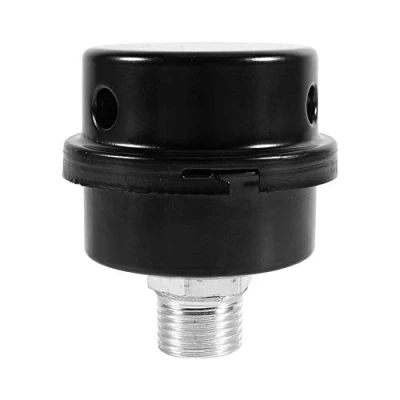 Afbeelding van Perslucht Geluiddemper Filter, 1/2 Inch Schroefdraadaansluiting Compressor Geluidsdemper Zwart Metaal Aanzuigfilter Luchtfilter