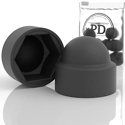 Afbeelding van PD® Zeskant beschermkapjes M10 (breedte over vlak 17) afdekkapjes voor schroeven zwart van kunststof Duurzame moeren &amp; schroefkoppen Schroefkapje 25 stuks