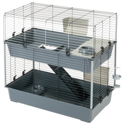 Afbeelding van Ferplast Konijnenkooi Rabbit 100 Dubbel Dierenverblijf 95x57x93.5 cm Grijs