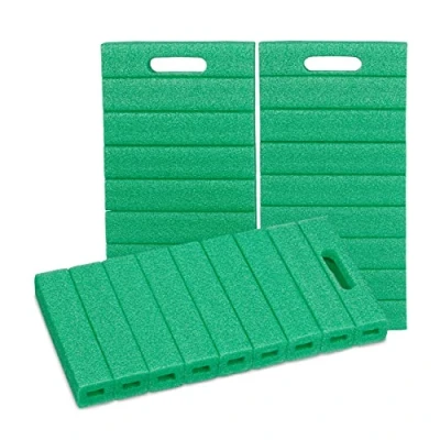 Afbeelding van Relaxdays kniemat, set van 3, tuinieren &amp; werkplaats, foam kniekussen bouw, HBD: 4 x 39,5 20 cm, zitmat outdoor, groen